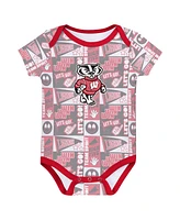 Outerstuff Newborn Red Wisconsin Badgers Sunday Comics Bodysuit 3-Pack