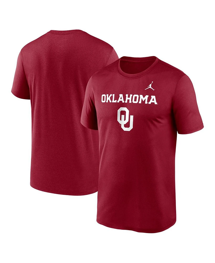 Jordan Men's Crimson Oklahoma Sooners Lockup Legend Performance T-Shirt