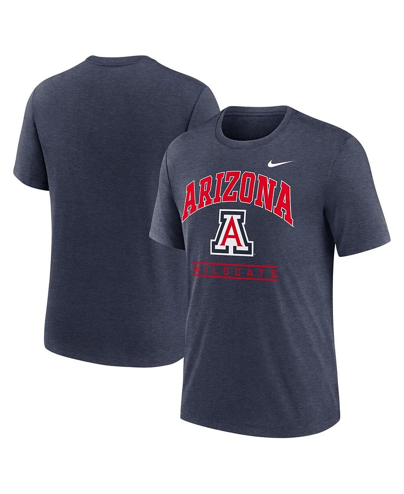 Nike Men's Navy Arizona Wildcats Arch Over Logo Tri-Blend T-Shirt