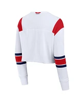 Fanatics Women's White St. Louis Cardinals Stretch Cropped Fashion Long Sleeve T-Shirt