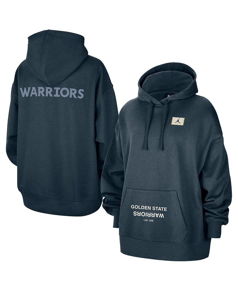 Jordan Women's Navy Golden State Warriors Courtside Statement Edition Oversize Pullover Hoodie