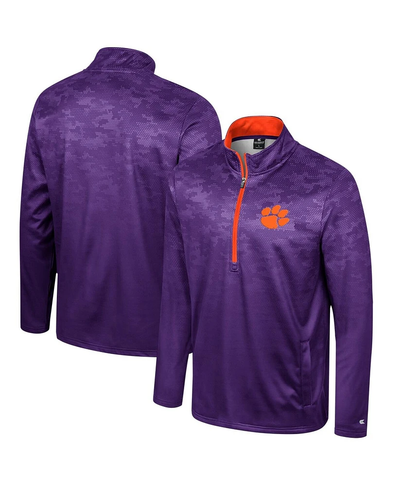 Colosseum Men's Purple Clemson Tigers The Machine Half-Zip Jacket