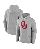 Fanatics Men's Gray Oklahoma Sooners Primary Logo Pullover Hoodie