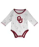 Outerstuff Baby Boys and Girls 3-Piece Crimson/White Oklahoma Sooners Dream Team Raglan Long Sleeve Bodysuit, Hat Pants Set