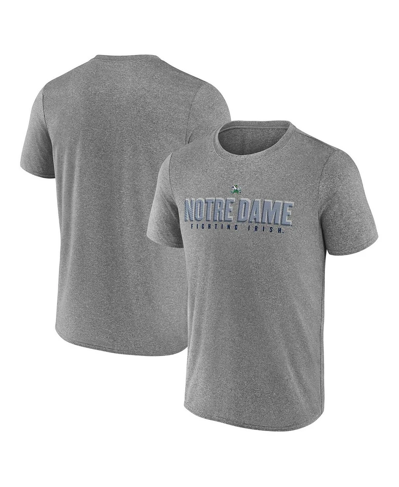 Fanatics Men's Heather Gray Notre Dame Fighting Irish Iconic Hardball T-Shirt