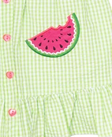 Rare Editions Baby Girls Watermelon Seersucker Dress