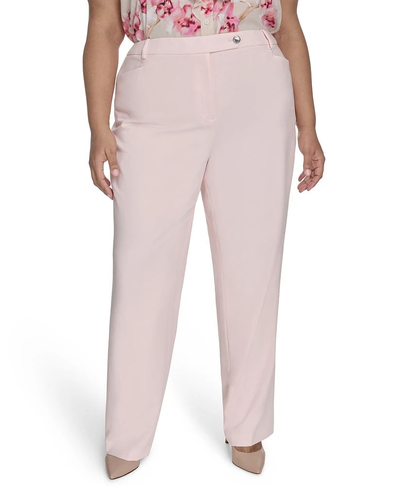 Calvin Klein Plus Modern Fit Mid-Rise Straight Pants