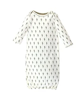 Touched by Nature Baby Boys Unisex Organic Cotton Gowns, Prints Foxes, Preemie/Newborn