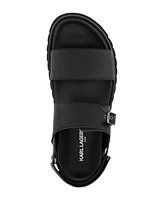 Karl Lagerfeld Paris Men's Tumbled Leather Fisherman Sandal