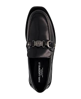 Karl Lagerfeld Paris Men's White Label Box Leather Moc Toe Loafers