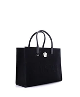Pre-Owned Versace Large La Medusa Tote Embossed Canvas