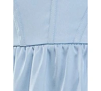 Crystal Doll Juniors' Sweetheart-Neck Ruffle-Sleeve Dress