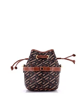 Pre-Owned Versace Mini La Greca Bucket Bag Printed Coated Canvas