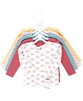 Hudson Baby Girls Thermal Long Sleeve Tees 5pk, Creative Rainbows, 18-24 Months