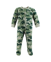 Hudson Baby Boys Thermal Zipper Sleep and Play 2pk, Sage Dinosaur, 6-9 Months