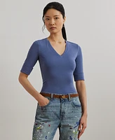 Lauren Ralph Elbow-Sleeve Top