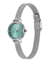 Olivia Burton Women's Mini Classic Silver Tone Stainless Steel Mesh Bracelet Watch, 23mm