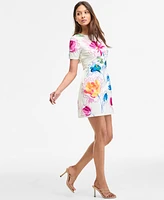 Maggy London Women's Floral-Print Shift Mini Dress