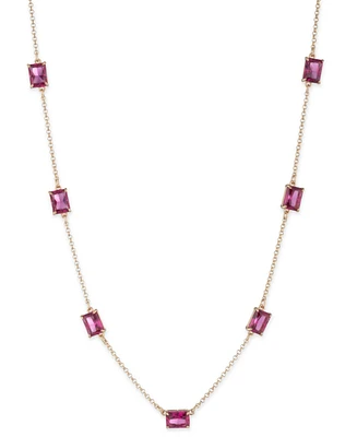 Lauren Ralph Gold-Tone Stationed Crystal Collar Necklace, 16" + 3" extender
