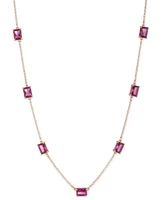 Lauren Ralph Gold-Tone Stationed Crystal Collar Necklace, 16" + 3" extender