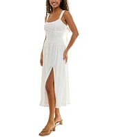 Trixxi Juniors' Emma Drop-Waist Bow-Back Sleeveless Midi Dress
