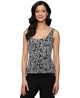 Alex Evenings Petite Mandarin-Collar Jacket & Top Set