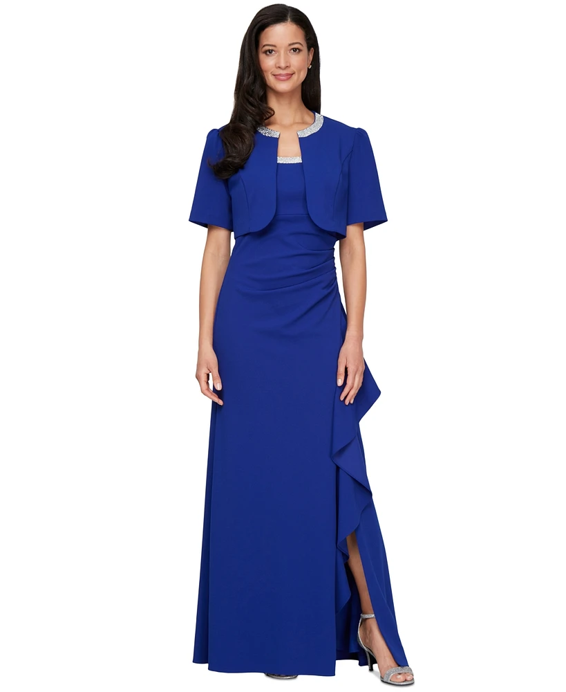Alex Evenings Women's Embellished Bolero Jacket & Dress