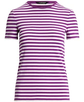 Lauren Ralph Women's Striped Stretch Cotton Crewneck Tee