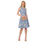 Adrianna Papell Women's Floral Jacquard Fit & Flare Dress