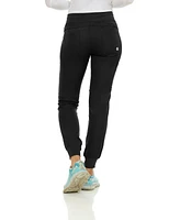 Medichic Women's Stretch Six Pocket Cargo Jogger Scrub Pants, Wine, X Small