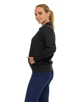 Medichic Women's Scrub Jackets for Woman, Zip Front Nurse Jacket, 4-Way Stretch Fabric Warm Up Coat Wine X Large