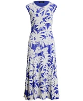 Lauren Ralph Women's Palm-Frond-Print Stretch Jersey Dress