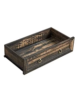 Farmhouse 6 Drawers Dresser for Bedroom, Wood Rustic Wide Chest of Drawers, Storage Dressers Organizer for Bedroom, Living Room, Hallway,Dark Rustic O