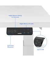 Flexispot E7-commercial 55 W Electric Adjustable Standing Desk, Rectangular Chipboard Top & Base, All White