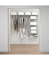 Adjustable Closet Organizer Kit with Shelves and Hanging Rods for 4 to 6 Feet