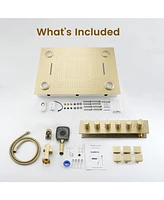 Casainc Led Light Ceiling-Mounted Thermostatic Shower System With Body Jets Handheld