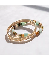 Natural Multi Shape Stone Stretch Bracelet