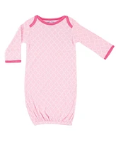 Luvable Friends Baby Girls Cotton Gowns, Pink Floral, Preemie/Newborn