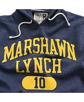 Roots of Fight Men's Marshawn Lynch Navy Cal Bears Name & Number Tri-Blend Pullover Hoodie