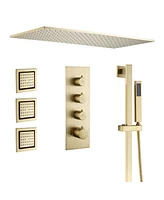 Casainc Ceiling-Mounted Thermostatic Shower System With Body Jets Handheld