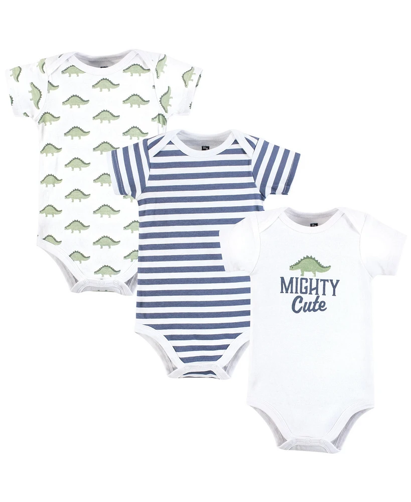 Hudson Baby Boys Cotton Bodysuits, Mighty Cute Dino, Preemie