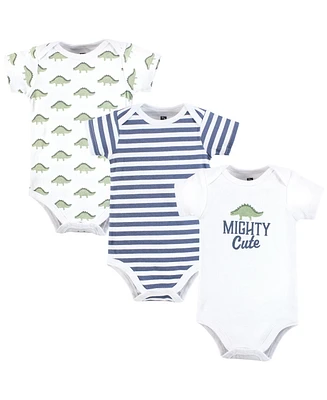 Hudson Baby Boys Cotton Bodysuits, Mighty Cute Dino