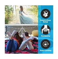 Pyle Universal 84-Inch Floor Standing Portable Tripod Manual Projector Screen – Matte White (50.0" x 66.9")
