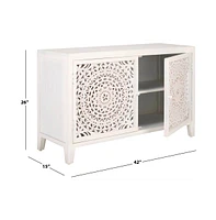 Raelie 2 Shelf 2 Door Media Stand