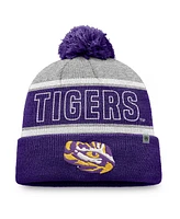 Top of the World Men's Purple Lsu Tigers Two-Tone Cuffed with Pom Knit Hat