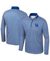 Colosseum Men's Royal Kentucky Wildcats Striped Quarter-Zip Sweatshirt