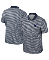 Colosseum Men's Navy Penn State Nittany Lions Striped Polo Shirt
