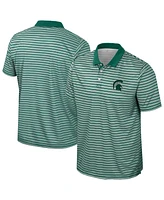 Colosseum Men's Green Michigan State Spartans Striped Polo Shirt