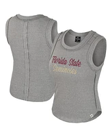 Colosseum Women's Heather Gray Florida State Seminoles Beach You Ribbed Tank Top