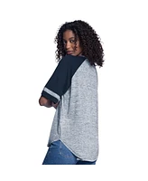 G-iii 4Her by Carl Banks Women's Navy Minnesota Twins Hall of Fame Raglan Oversized Half-Sleeve Top